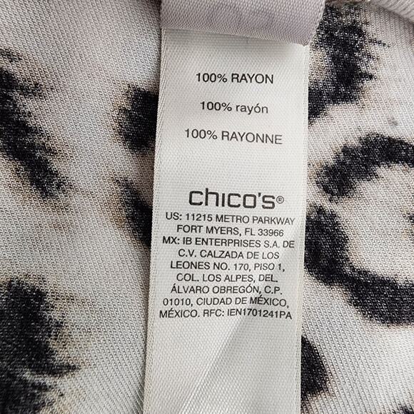 Chicos Womens Ruana Cover Wrap One Size Brown Mixed Block Animal Print Shawl - Picture 9 of 11